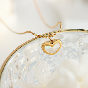 18K Gold Plated Sweet Heart <b>Shell</b> Jewelry Set | Necklace, <b>Bracelet</b>, and Earrings - Product Image 2