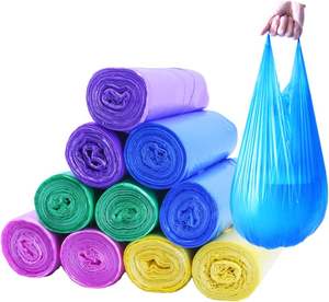 Bolsas de Basura Desechables Biodegradables, Bolsas de Basura Pequeñas y Coloridas con Asa para el Hogar, Oficina, Baño, Contenedor de Basura - Product Image 1