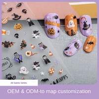 Autocollants 3D pour ongles Halloween, design créatif pour festival, fantôme lumineux sombre, design crâne DIY, plastique, longue durée, imperméable