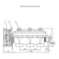 Interruptor de Carga Trifásico de Alta Tensión para Interiores con Gas SF6, 12KV 24KV 33KV 35KV 36KV 50/60Hz 1250A 630A