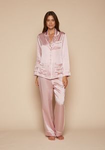 Organic Silk Pajamas Set Long Sleeve Breathable Skin Friendly Material OEM ODM Vietnam Factory Custom Manufacturing Service Bulk - Product Image 3