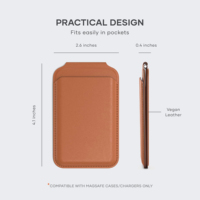 Porte-cartes magnétique rotatif Anfeng en cuir PU avec 4 emplacements pour cartes, NFC intégré, support de téléphone de bureau magnétique