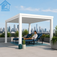 Pergola en aluminium haut de gamme Sweet Home, imperméable, avec toit à lamelles motorisées et commande intelligente pour cour de villa