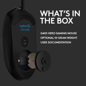 Ratón para Juegos Logitech G403 <span class=keywords><strong>Hero</strong></span> 25K Lightsync RGB Ligero 87G+10G Cable Trenzado Opcional 25600 DPI Agarres Laterales de Goma - Product Image 5