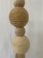 Esculturas de Piso Bohemias Hechas a Mano con Cuerda Natural Envuelta en Papel, Columnas en Forma de Bola para Sala de Estar o Villa