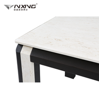 Table à manger rectangulaire moderne minimaliste avec pieds en bois massif et plateau en marbre pour meubles de maison