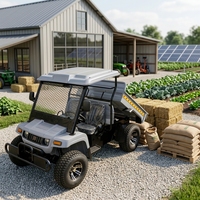 UTV électrique 4x4 pour ferme avec benne hydraulique, véhicule utilitaire tout-terrain robuste pour ranch et verger modernes