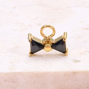 MF48 Lote de 10 piezas de dijes de cobre chapado en oro de 18K con circonita, accesorios de joyería al por mayor para la fabricación de colgantes y collares DIY - Product Image 4