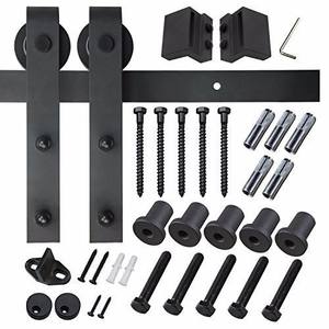 Kit de Herrajes para Puerta Corredera Estilo Industrial Moderno WEKIS, Sistema de Rieles para Puerta Corredera, Accesorios de Hierro y Acero Inoxidable para Hogar y Almacén - Product Image 3