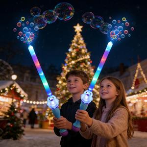 Épée à bulles portable unisexe en PE, poignée pingouin lumineuse, baguette magique musicale, thème ROMANCE, jouet d'été pour fêtes en extérieur, vente chaude - Product Image 2