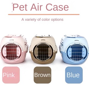 Sacs à dos de <span class=keywords><strong>transport</strong></span> pour animaux de compagnie en plastique écologique avec puits de lumière, bols à nourriture et cages à air, fermeture à bouton d'une capacité de 15kg pour chiens et chats - Product Image 2