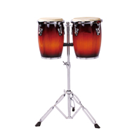 Professional Mini Conga Drum Set with Heavy Duty Stand Hand Percussion Latin Bongo Drums for Adults Kids Beginners
