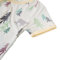Combinaison pour bébé ours, 95% bambou, 5% élasthanne, silencieuse, velcro, manches courtes, sans peur de changement, unisexe, logo personnalisé, étiquettes