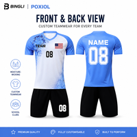 Amerikanische Maßgeschneiderte Fußball-Teamkleidung Feuchtigkeitsableitendes Fußballtrikot und -shorts für Teamtraining und Schulklubs Schnelltrocknend
