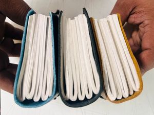 Cuaderno de Cuero con Tapa Dura, Encuadernación Cosida, Negro, Azul, Marrón, Diario, Cuaderno de Escritura, Regalo, 50 Hojas, 100 Páginas - Product Image 4