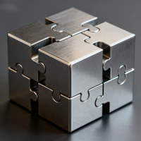 Service d'usinage CNC de haute précision Cube magique en métal modèle géométrique éducatif 3d Logo personnalisé Cube magique
