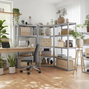 Estante de Almacenamiento de Acero Ligero para Uso en el Hogar y la Oficina, Diseño de Capas Ajustables, Fácil Montaje - Product Image 1