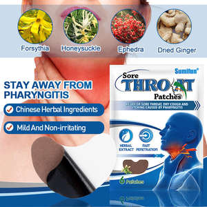 Nouvelle tendance 6 pièces mal de gorge Patch pharyngite amygdalite soin pommade toux froid soins soulagement de la douleur plâtre à base de plantes - Product Image 5