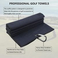 Serviette de golf en microfibre gaufrée avec logo personnalisé, super absorbante, séchage rapide, avec mousqueton pour clubs de golf