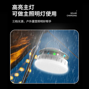 Solar Powered Camping <b>Light</b> Led Portable Outdoor Tent Lamp With Hook For Night Market And <b>Emergency</b> Use - Product Image 4