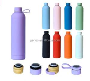 Botella de Agua de Alta Calidad, Aislada al Vacío, de Metal Negro, 500 ml, con Logotipo Personalizado, Botella de Agua de Acero Inoxidable - Product Image 2