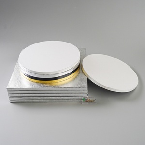 Wholesale Custom White Silver Foil Cake Circles Boards 6 8 10 12 Inch Cake Drums Square <b>Pattern</b> <b>Paper</b> Cardboard Cake Base Food - Product Image 1