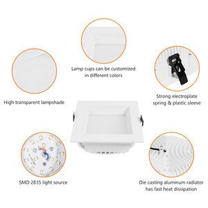 ALLWAY alto brillo cuadrado empotrable interior hogar Oficina Hotel proyecto 12W 18W 25W SMD Led Downlight - Product Image 2