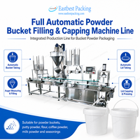 Machine de remplissage et de bouchage entièrement automatique Eastbest en acier inoxydable avec godet à poudre intégré, dosage par vis sans fin et pressage de couvercles