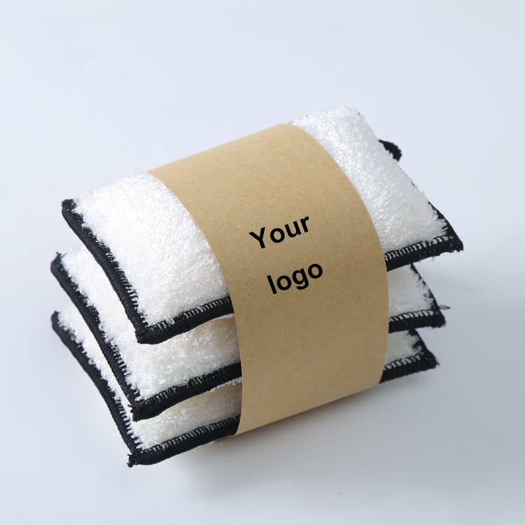 Многоразовые кухонные губки, прочные бамбуковые губки для мытья посуды, натуральное бамбуковое волокно