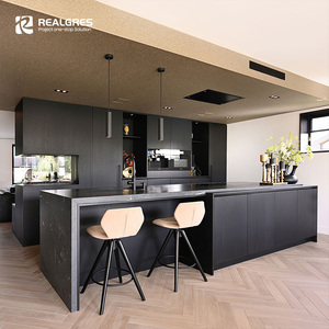 Gabinetes de cocina de diseño <span class=keywords><strong>simple</strong></span> para interiores, muebles de cocina con carcasa de tablero de partículas de isla con tira de luz Led - Product Image 3