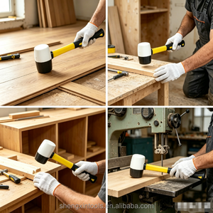 Outils <span class=keywords><strong>de</strong></span> charpentier, <span class=keywords><strong>marteau</strong></span> en caoutchouc <span class=keywords><strong>de</strong></span> qualité industrielle avec manche en fibre <span class=keywords><strong>de</strong></span> verre, <span class=keywords><strong>marteau</strong></span> <span class=keywords><strong>de</strong></span> machiniste pour assembler des meubles, multifonctionnel - Product Image 3