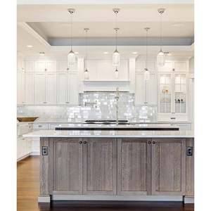 Gabinetes de Cocina Blancos Estilo Shaker Personalizados de Fábrica, Armarios de Cocina Modulares Lacados con Encimera de Cuarzo - Product Image 4