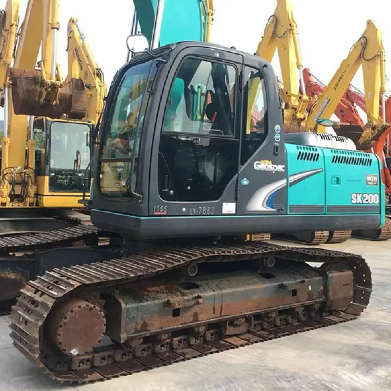 Segunda mão máquina usada escavadeira japonesa Kobelco SK200 escavadeira engenharia usada escavadeira Kobelco SK200 bom preço