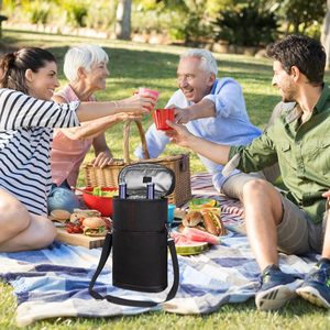Sac isotherme personnalisé pour 2 bouteilles <span class=keywords><strong>de</strong></span> vin avec doublure en aluminium plus épaisse pour les voyages, les fêtes, les pique-niques et les restaurants - Product Image 4