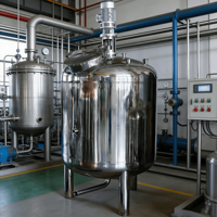 Cuve de mélange en acier inoxydable grande capacité avec agitateur supérieur jusqu'à 20 000 L