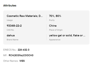 Sulfonato de Éster Metílico de Ácido Graso Sódico de Grado Cosmético 70% 80% Surfactante para Cuidado Personal Materia Prima de Limpieza Suave Duración 24 Meses - Product Image 6