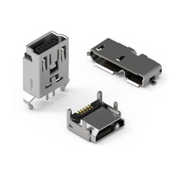 Connecteur USB 614105150621 WR-COM Micro THT Type AB Vertical en alliage de cuivre 1.8A 30V Wurth Elektronik Bobine -40°C à +85°C