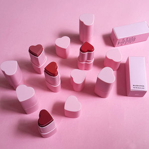 Novo Design Atacado Private Label Coração Blush Alto Pigmento Rosa Creme Blush Vegan Longa Duração Blush Stick - Product Image 5