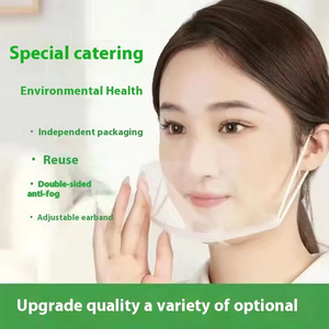 कैंटीन के उपयोग के लिए धूल के लिए ईयरलूप फ्लैट पैटर्न कवर के साथ एंटी-फॉग प्लास्टिक श्वसन मास्क - Product Image 4
