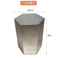Table basse de haute qualité industrielle en acier inoxydable doré pour les événements de fête, les hôtels
