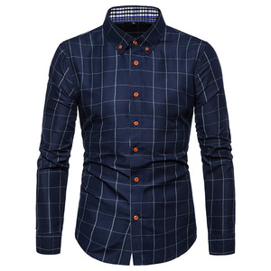 All'ingrosso di alta qualità europea e americana camicia da <span class=keywords><strong>uomo</strong></span> a manica lunga ampia camicetta Casual con risvolto Plus Size <span class=keywords><strong>abbigliamento</strong></span> da <span class=keywords><strong>uomo</strong></span> - Product Image 1