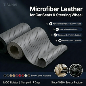 Tela de Cuero de Microfibra Ecológica - Cuero Vegano Resistente al Desgaste para Fundas de <span class=keywords><strong>Volante</strong></span> de Coche y Tapicería de Asientos OEM - Product Image 2