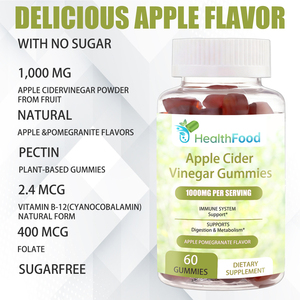 Wholesale Apple Cider Vinegar Gummies with Sodium Support Immune System and Metabolism Sugarfree ACV Gummies - Product Image 5