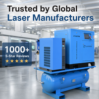 Compresseur d'air à spirale lubrifié 4-en-1 tout-en-un avec réservoir, sécheur, filtre et moteur pour machine de découpe laser à fibre 8 bars