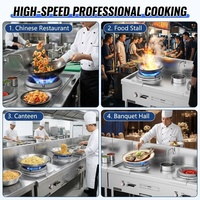 Cuisinière à gaz professionnelle haute performance avec brûleur wok sur pied en acier inoxydable pour les besoins de cuisines de restaurants très fréquentés