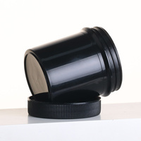 Conteneur en plastique noir de 80 ml, 100 ml, 150 ml ; Bouteille en plastique HDPE avec couvercle