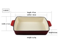 Wajan Panggang Besi Cor 33/36 Cm, Wajan Panggang Persegi Panjang, Wajan Ayam Panggang untuk Kompor Induksi