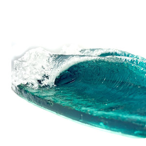 Decorazione da tavolo da tavolo con onde marine blu resina trasparente - Product Image 5