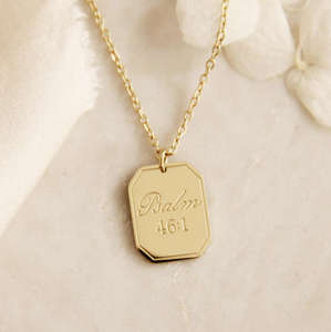 Collar Personalizado de Acero Inoxidable con Salmo 46:1, Joyería Cristiana, Regalo, Resistente al Agua y al Deslustre - Product Image 1