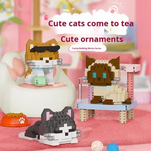 Lele Brothers W1522-1523 Modèle de construction de chat en micro-particules en plastique ABS à l'échelle 1:48, 40 pièces - Product Image 4